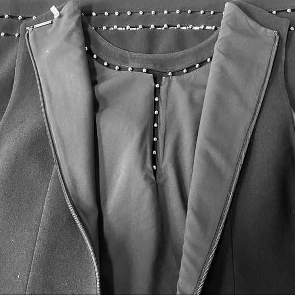 Ellie Tahari Little Black Dress LBD Midi Sheath - Picture 6 of 10